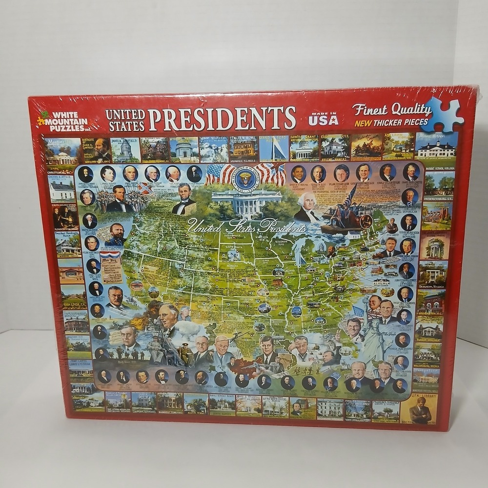 White Mountain Puzzles United States Presidents 1000pc New Sealed Puzzle 549S